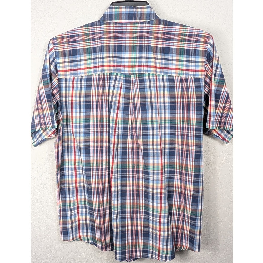 Chaps Mens Large Plaid Easy Care Short Sleeve Button Down Shirt Large Y2K 90s - Picture 5 of 8